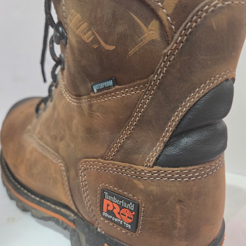 Timberland PRO Boondock 8 Inch Composite Toe Waterproof Work Boots Brown Mens 8M - Picture 5 of 12